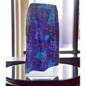 Bonworth Midi Skirt LP  Purple/Vibrant Colors Soft Flared Pockets Boho Cottage